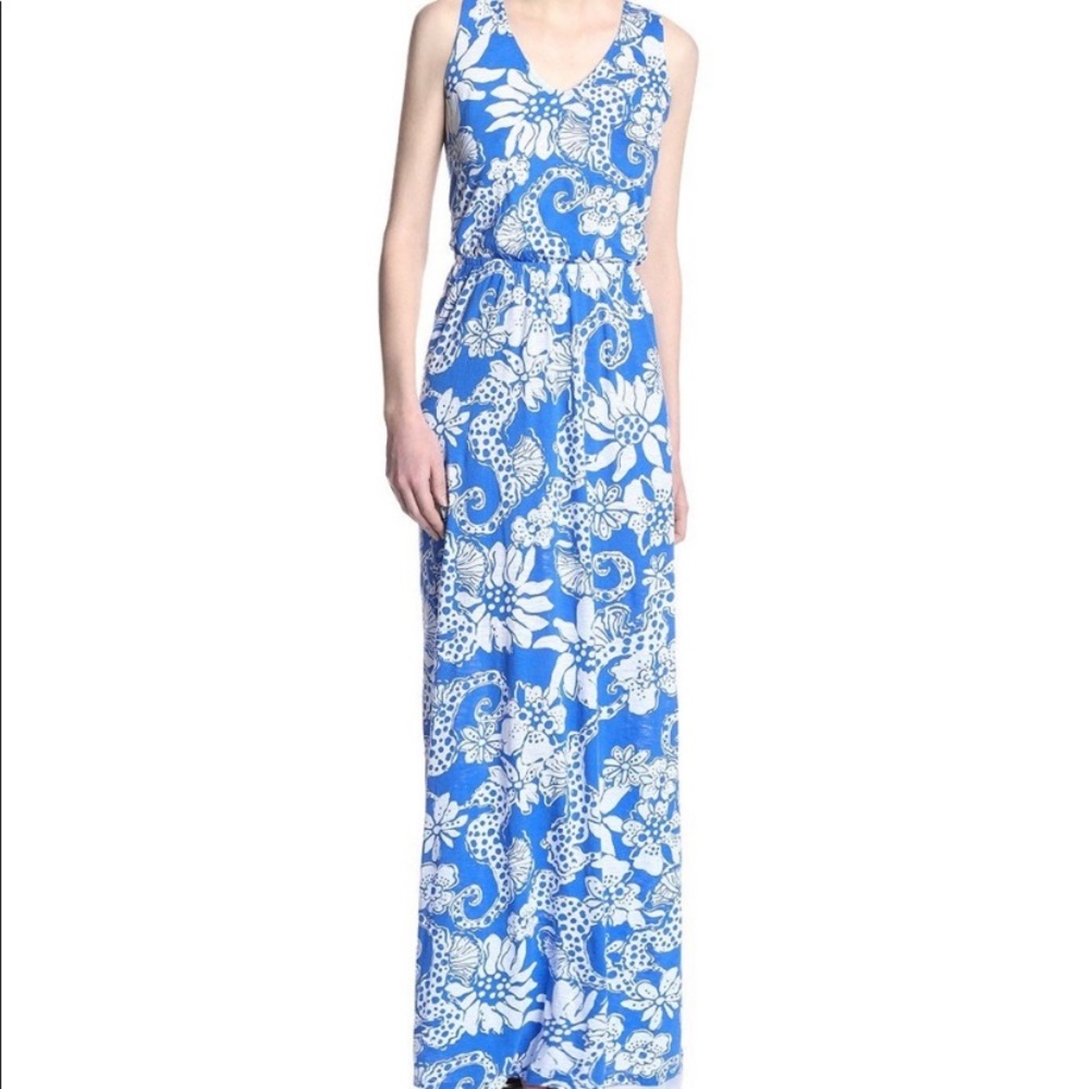 Lilly Pulitzer Blue and white maxi dress size small